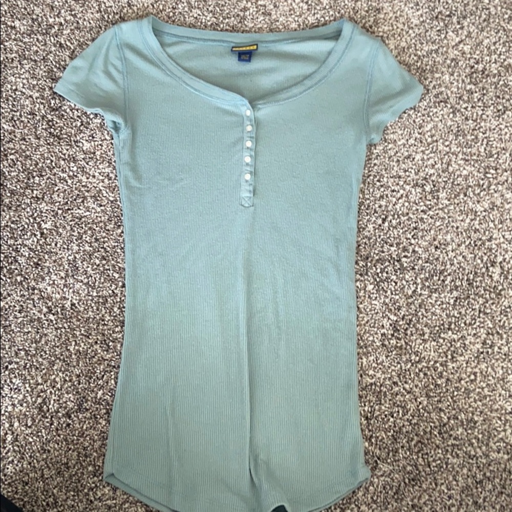 short sleeve button up blue shirt from Aeropostale